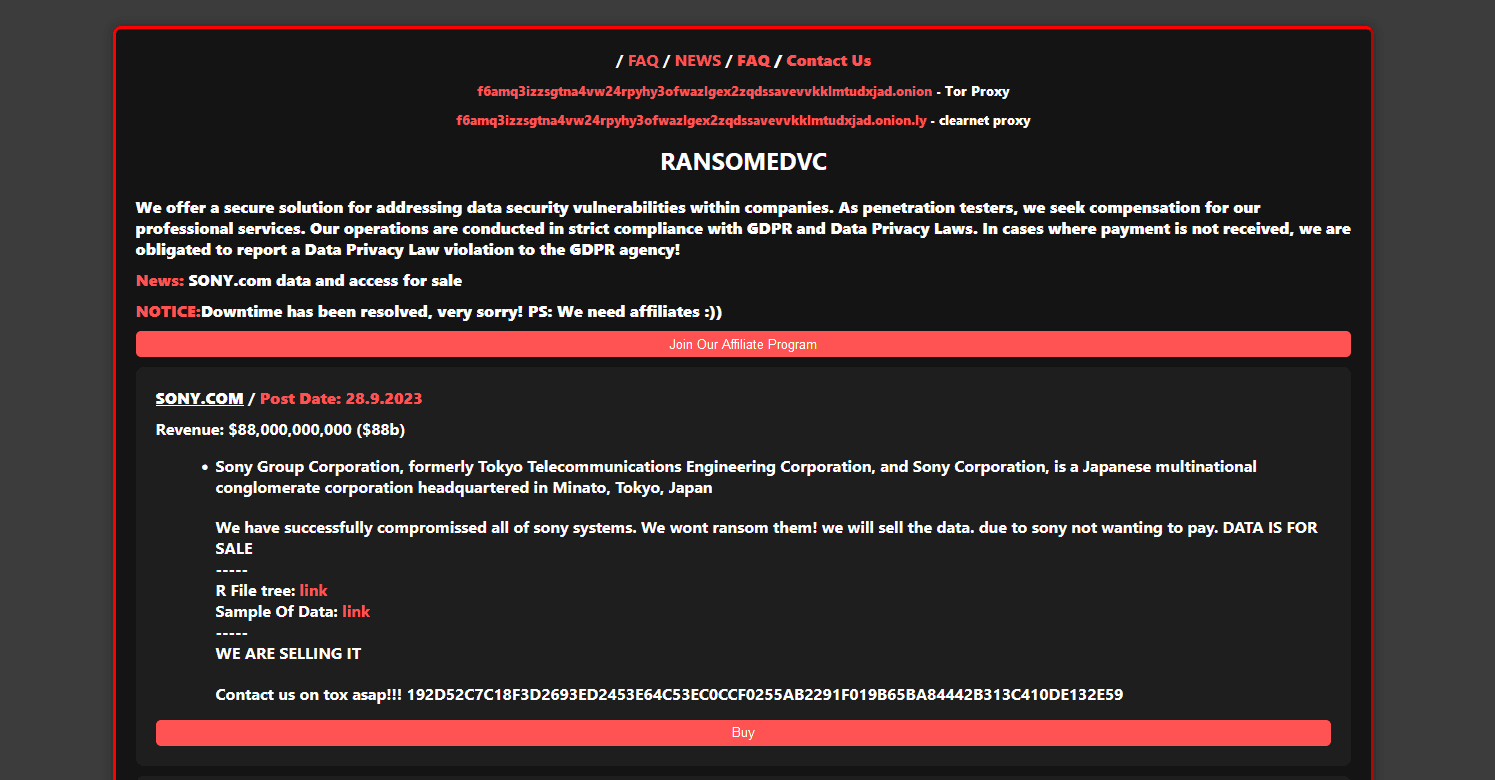 Ransomed.vc asegura haber hackeado todos los sistemas de Sony