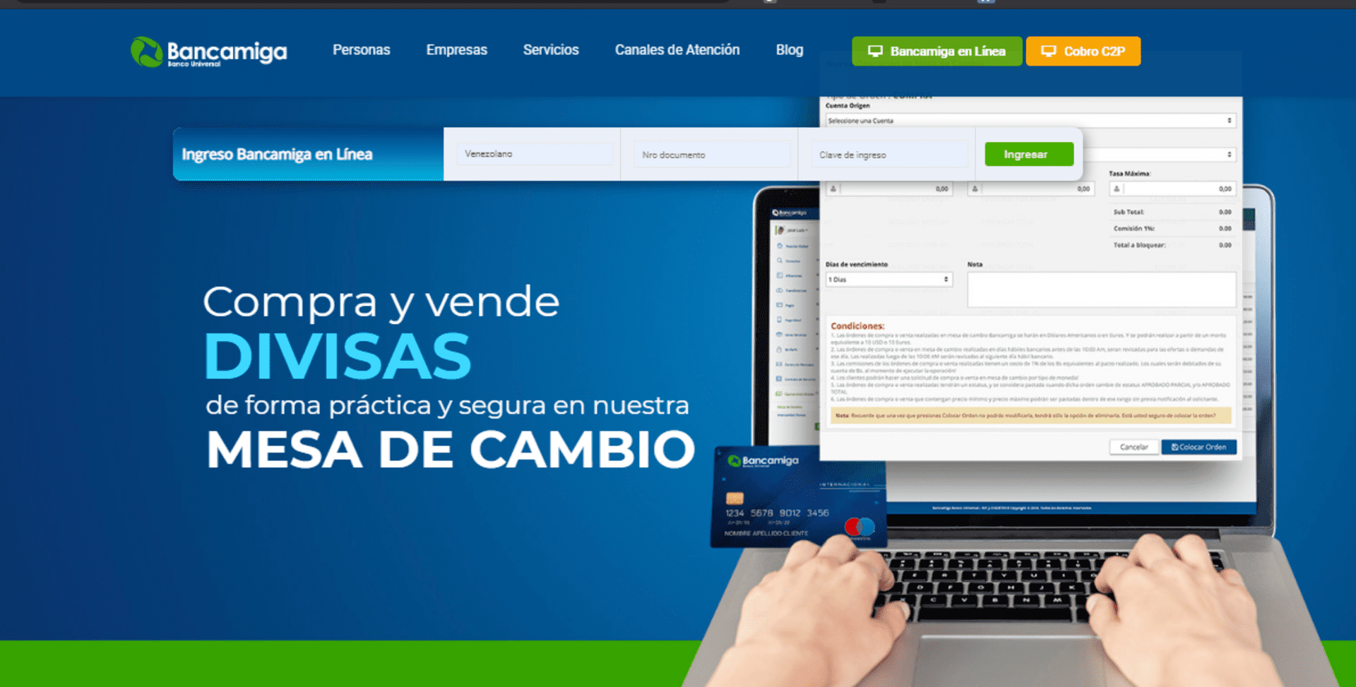 Pasos para comprar divisas en mesa de cambio de Bancamiga