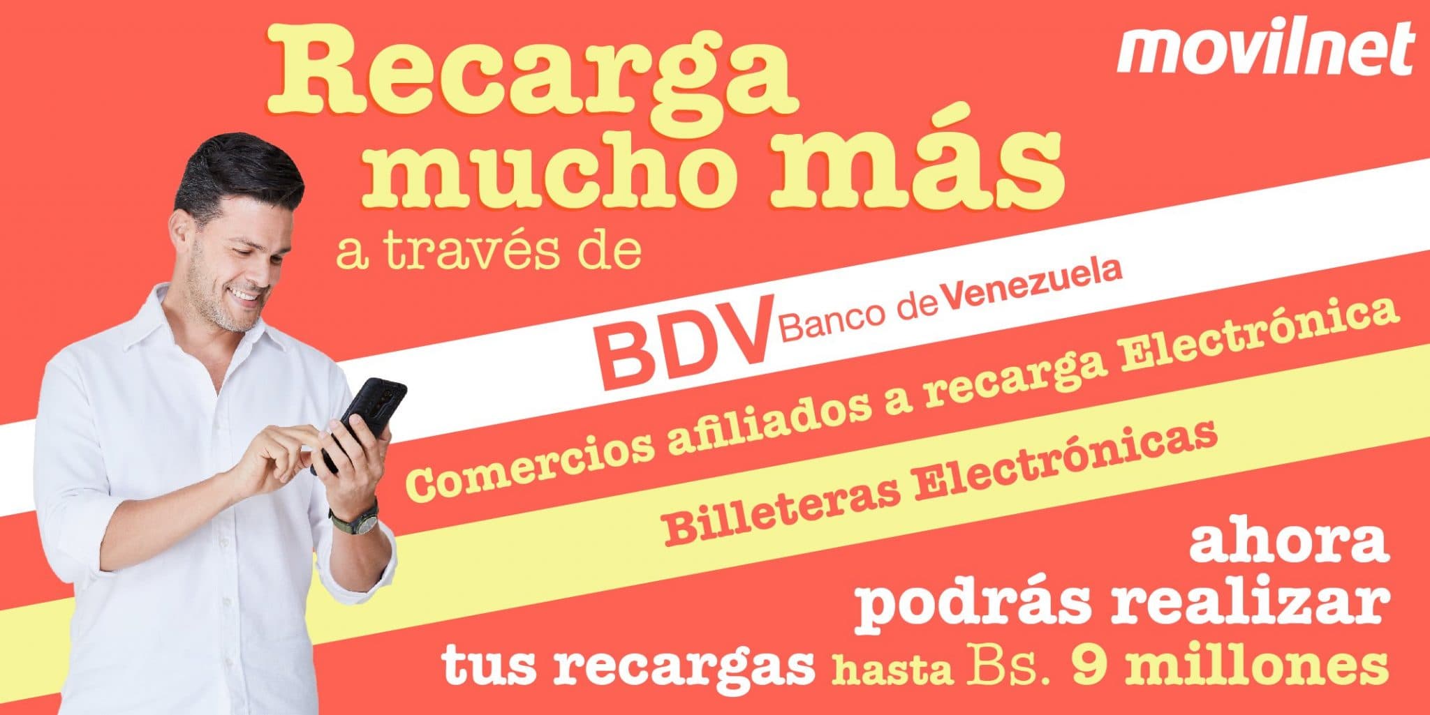 Movilnet actualiza montos de recarga hasta Bs 9 millones