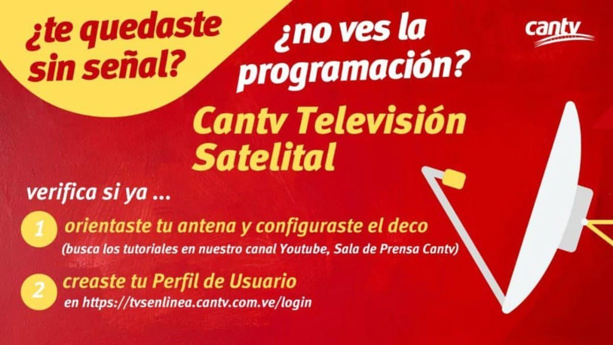 ¿No ves la programación de Cantv Televisión Satelital? Así puedes resolver