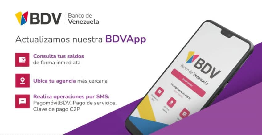 Aplicación móvil del Banco de Venezuela recibe actualización para facilitar las operaciones