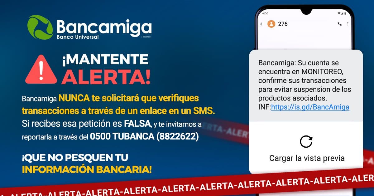 Bancamiga emite advertencia para evitar posibles fraudes electrónicos en su sitio web