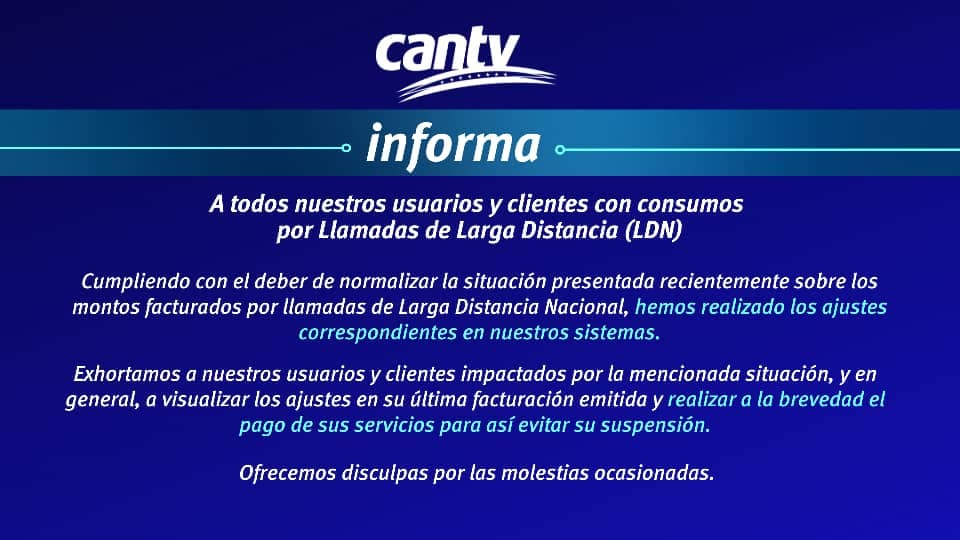 Cantv solucionó error en la facturación de llamadas