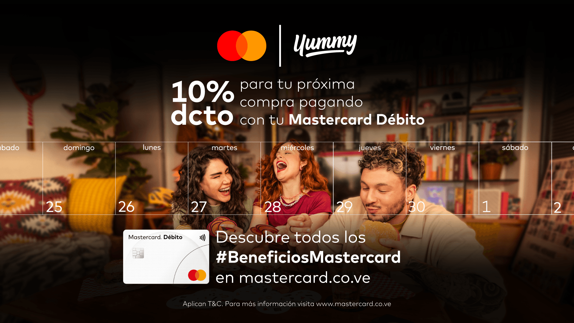 Yummy y Mastercard lanzan campaña con descuentos al pagar con tarjetas Mastercard Débito