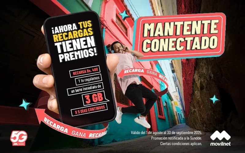 Movilnet premia cada recarga con la promo «Mantente Conectado»